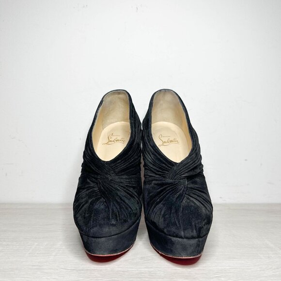 Louboutin Fastwist Black Suede Booties - Picture 3 of 10